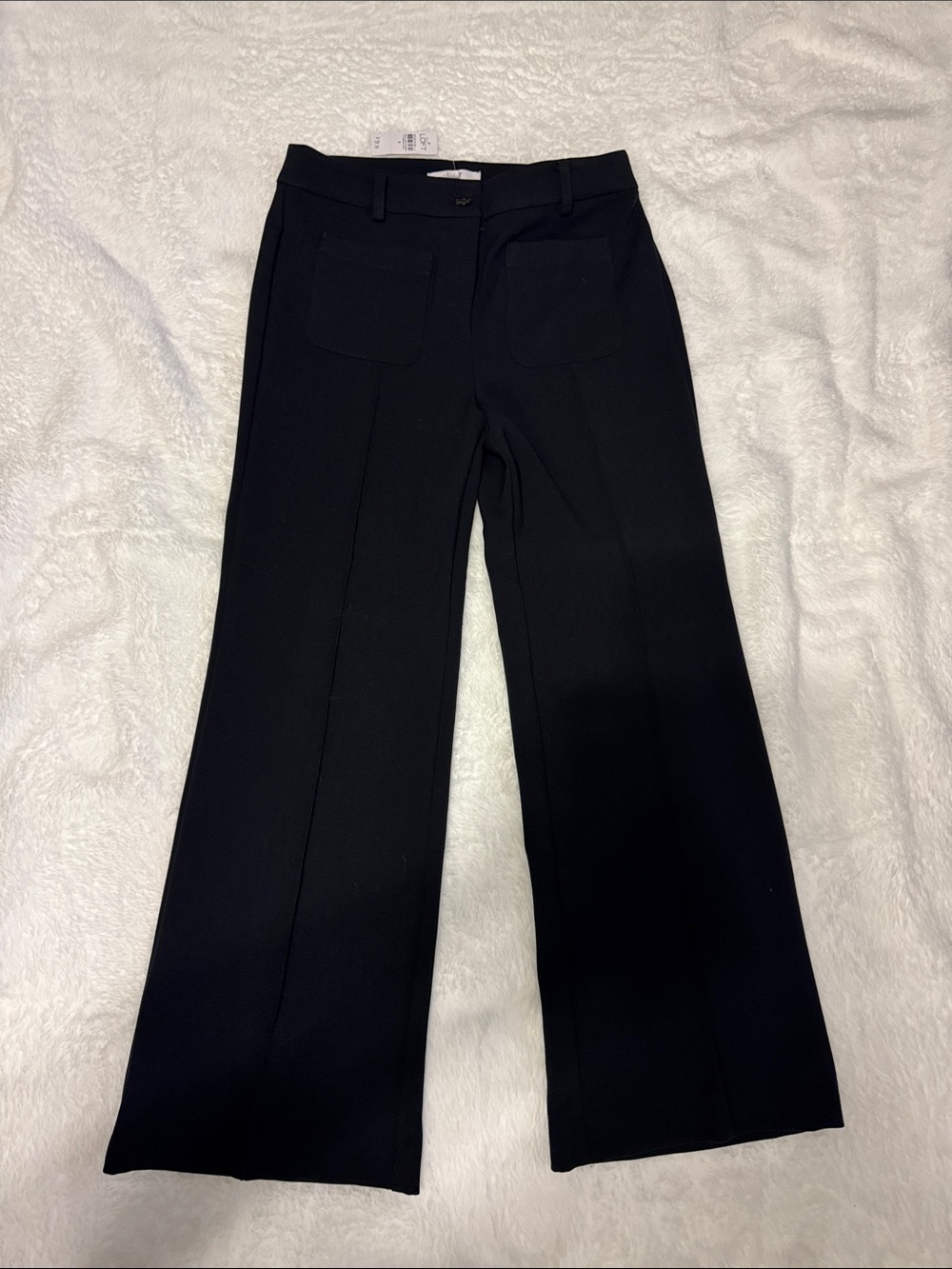 Loft Women's Black Wide-Leg Dress Pants Sz 8 NWT